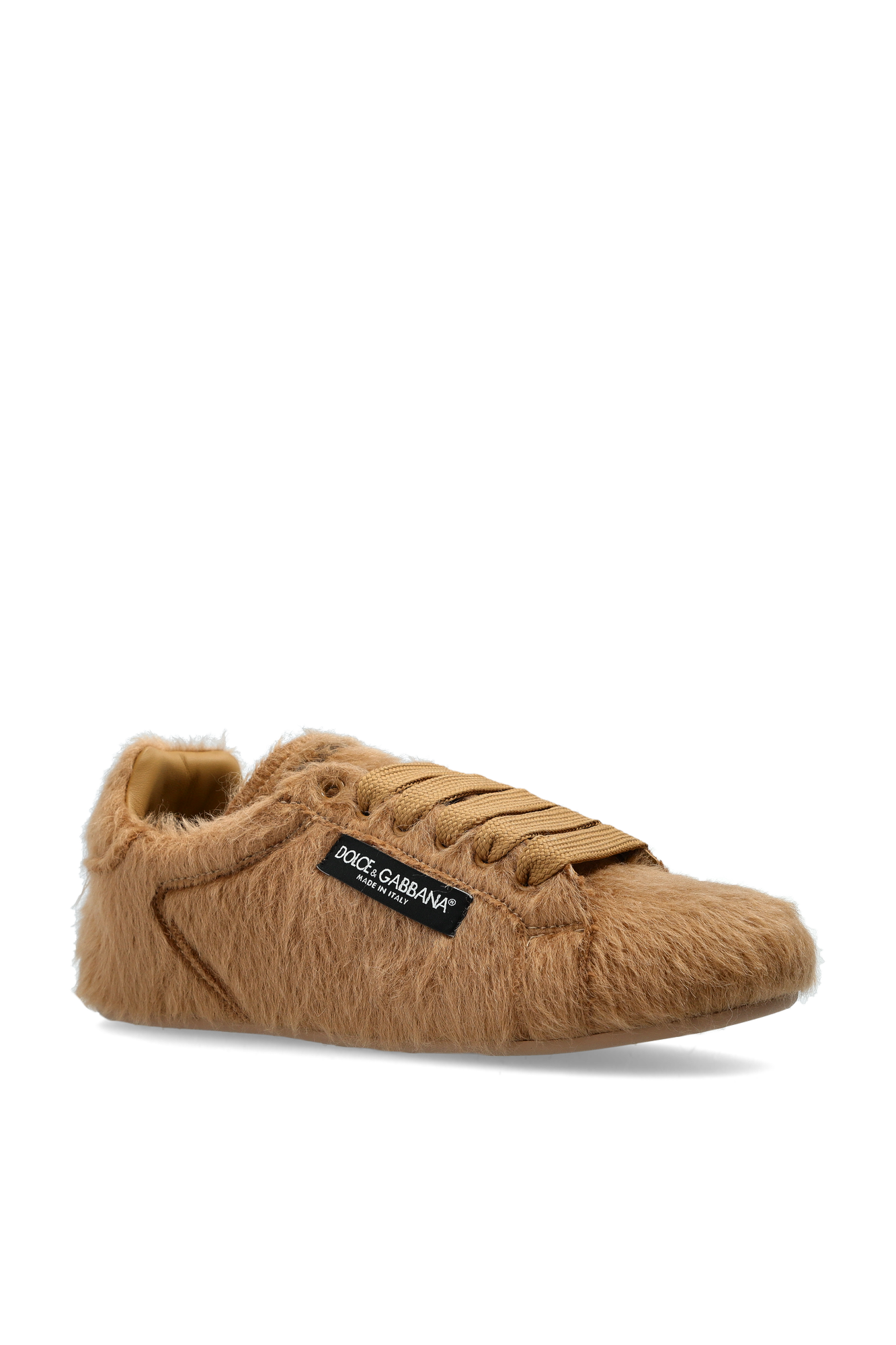 Dolce & Gabbana Fur-Trimmed Low Top Sneakers | Women's | Vitkac